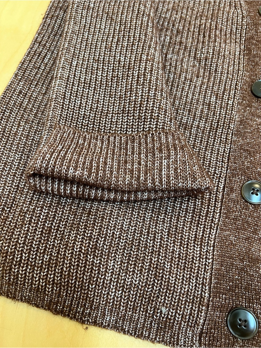 LOFT Brown Ribbed V-Neck Button Cardigan - Picture 4 of 9